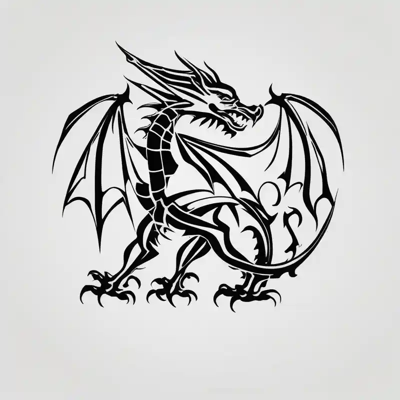 minimalist style English Dragon Tattoo Ideas in 2025 & free generation about Standing Welsh dragon english dragon tattoo and Standing Welsh dragon english dragon tattoo